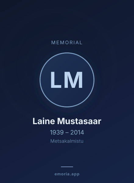 Memorial portrait of Laine Mustasaar