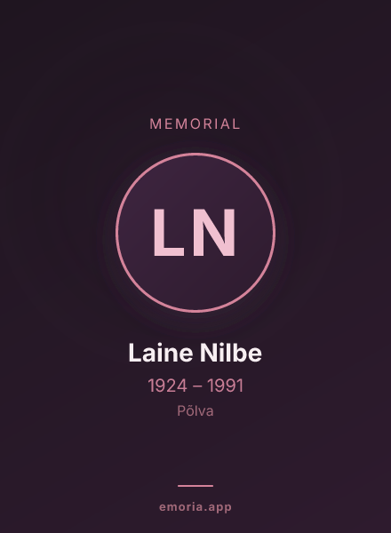 Memorial portrait of Laine Nilbe