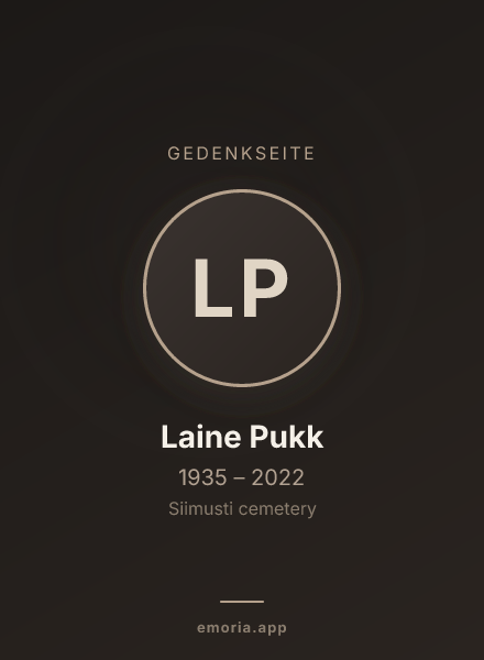 Gedenkportrait von Laine Pukk