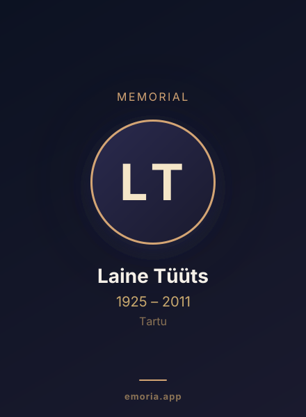 Memorial portrait of Laine Tüüts