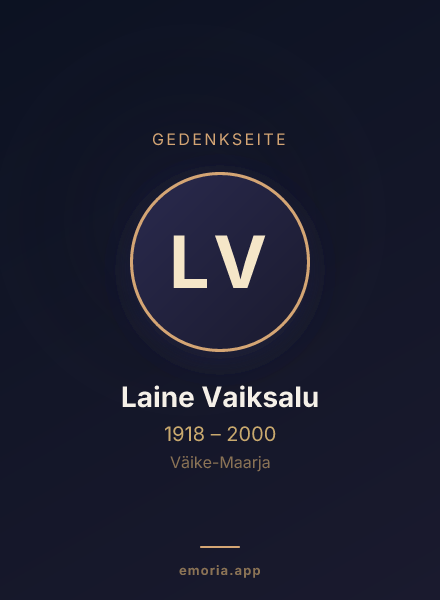 Gedenkportrait von Laine Vaiksalu