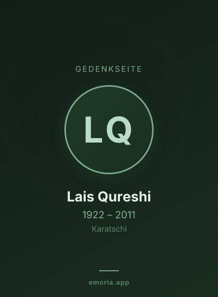 Gedenkportrait von Lais Qureshi