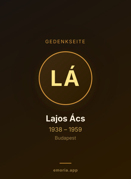Gedenkportrait von Lajos Ács