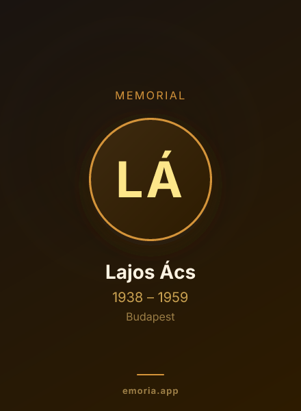 Memorial portrait of Lajos Ács