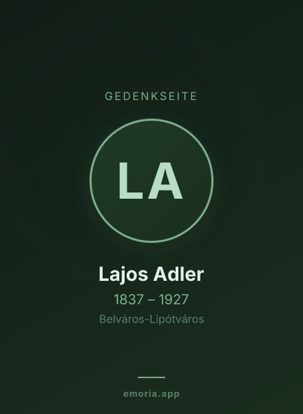 Gedenkportrait von Lajos Adler
