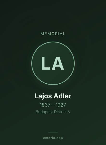 Memorial portrait of Lajos Adler