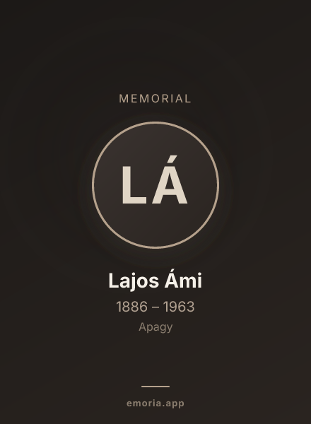 Memorial portrait of Lajos Ámi