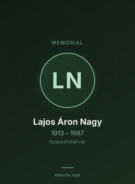 Memorial portrait of Lajos Áron Nagy