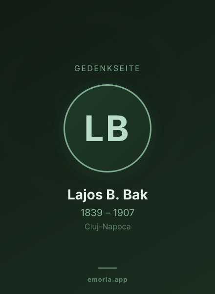 Gedenkportrait von Lajos B. Bak