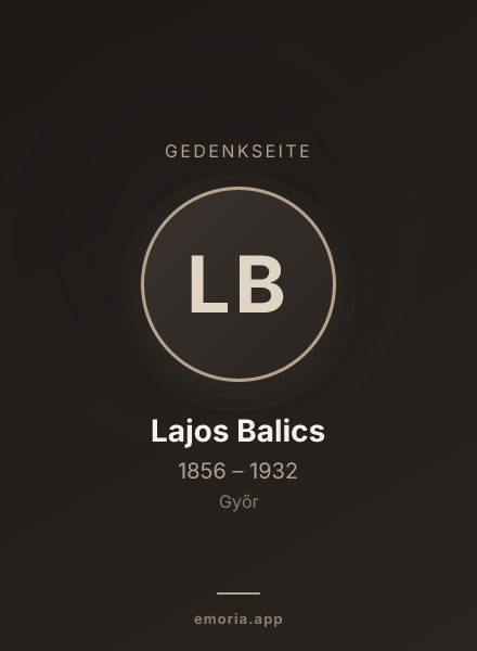 Gedenkportrait von Lajos Balics