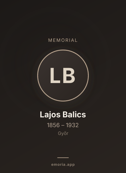 Memorial portrait of Lajos Balics