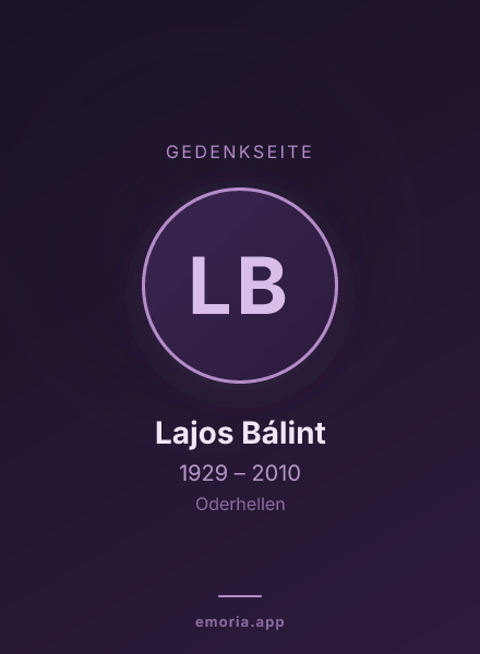 Gedenkportrait von Lajos Bálint
