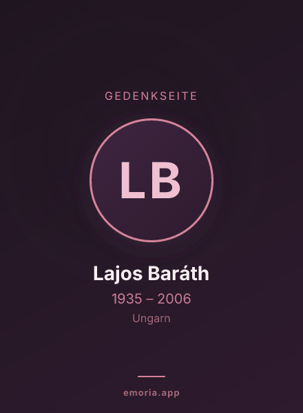 Gedenkportrait von Lajos Baráth