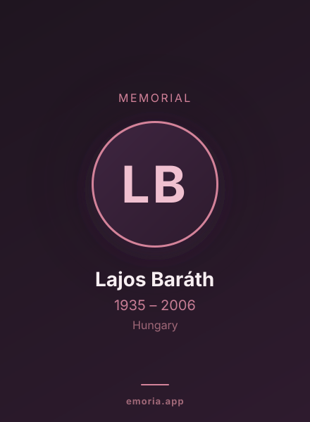 Memorial portrait of Lajos Baráth