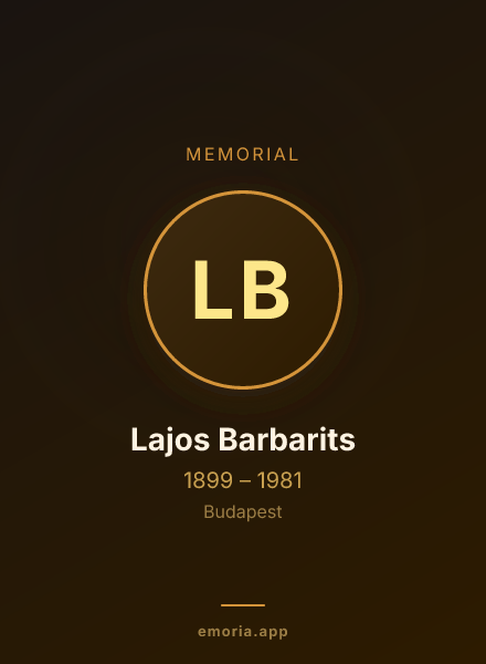 Memorial portrait of Lajos Barbarits