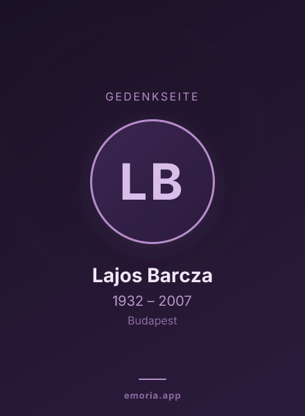 Gedenkportrait von Lajos Barcza