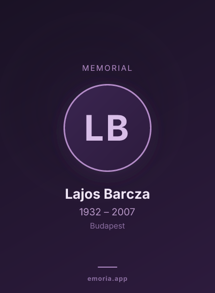 Memorial portrait of Lajos Barcza