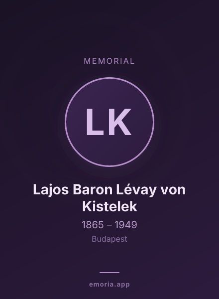 Memorial portrait of Lajos Baron Lévay von Kistelek