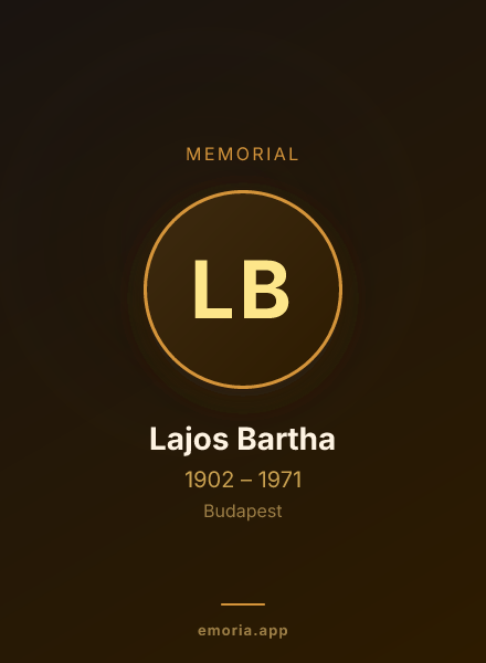 Memorial portrait of Lajos Bartha