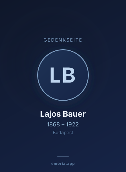 Gedenkportrait von Lajos Bauer