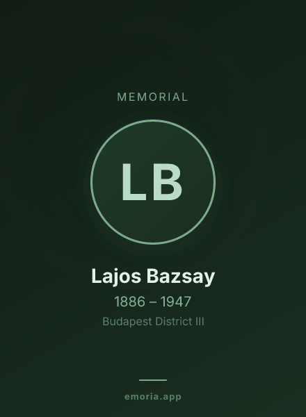 Memorial portrait of Lajos Bazsay