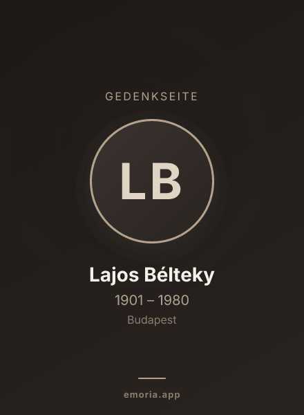 Gedenkportrait von Lajos Bélteky