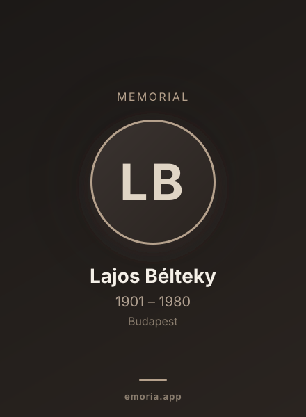 Memorial portrait of Lajos Bélteky