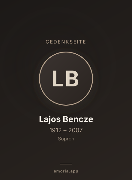 Gedenkportrait von Lajos Bencze