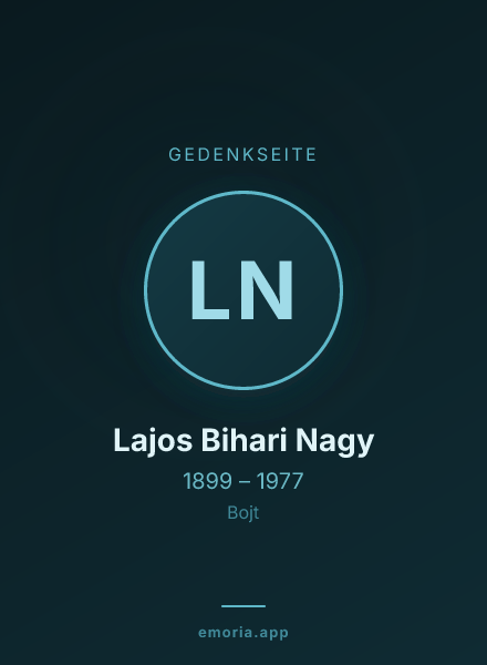 Gedenkportrait von Lajos Bihari Nagy