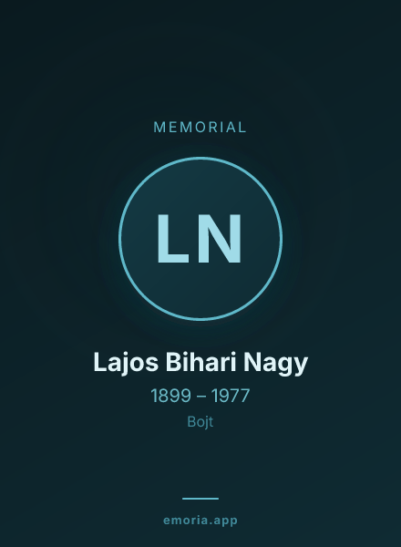 Memorial portrait of Lajos Bihari Nagy