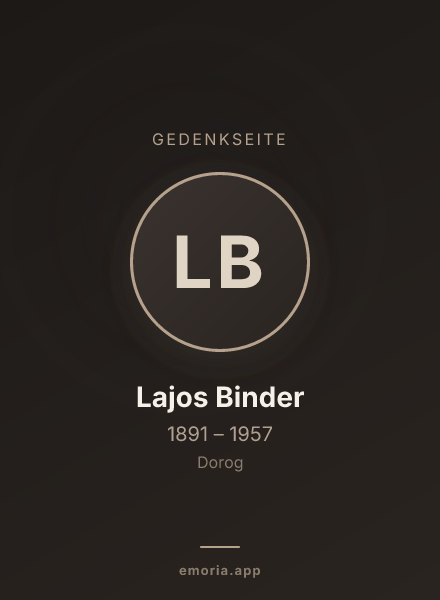 Gedenkportrait von Lajos Binder