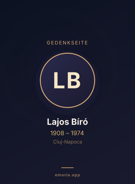 Gedenkportrait von Lajos Bíró