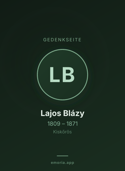 Gedenkportrait von Lajos Blázy