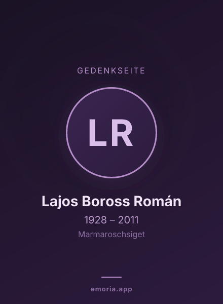 Gedenkportrait von Lajos Boross Román
