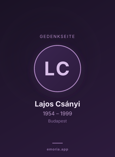 Gedenkportrait von Lajos Csányi