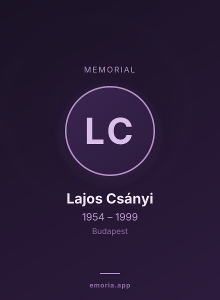 Memorial portrait of Lajos Csányi