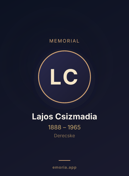 Memorial portrait of Lajos Csizmadia