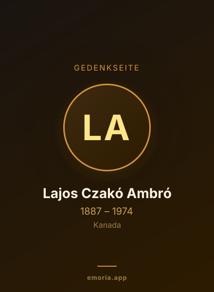 Gedenkportrait von Lajos Czakó Ambró
