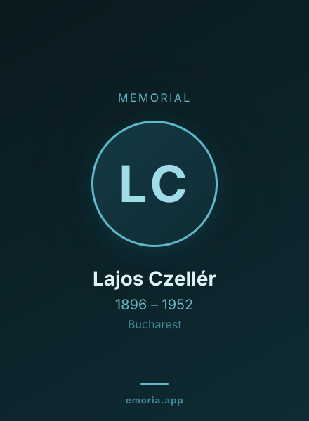 Memorial portrait of Lajos Czellér