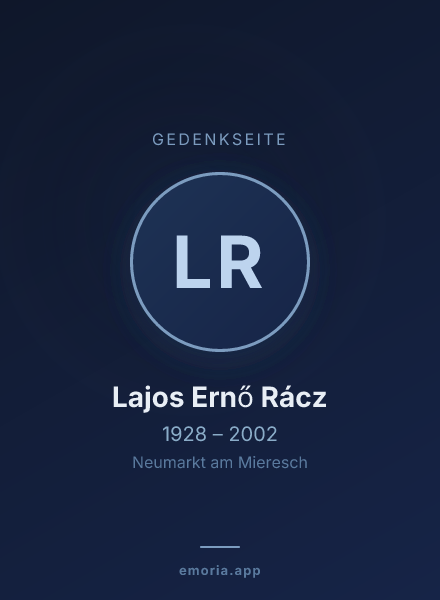 Gedenkportrait von Lajos Ernő Rácz