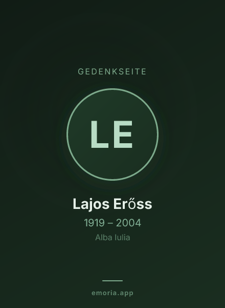 Gedenkportrait von Lajos Erőss