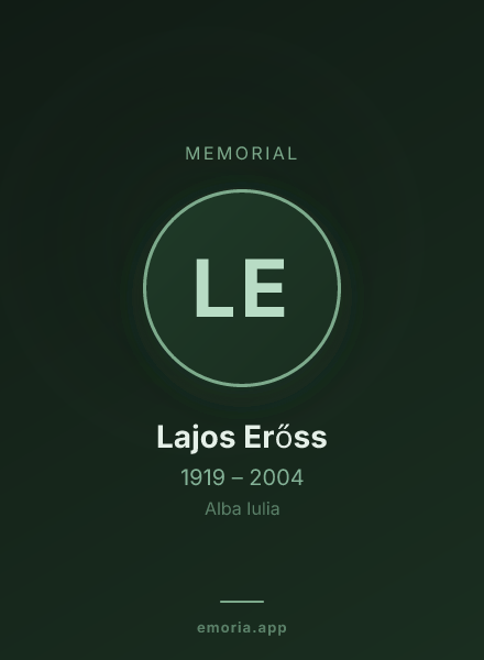 Memorial portrait of Lajos Erőss