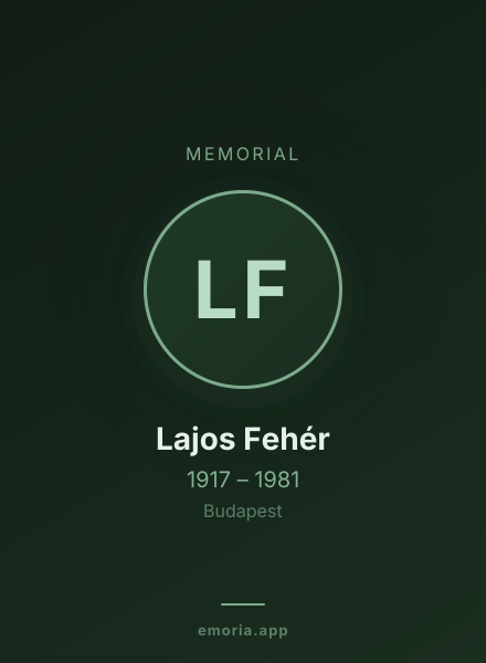 Memorial portrait of Lajos Fehér