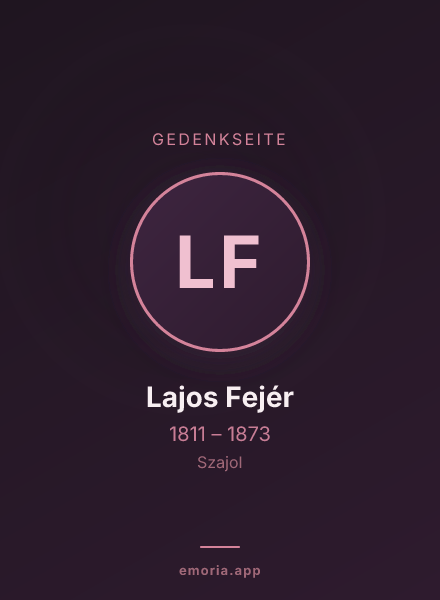 Gedenkportrait von Lajos Fejér