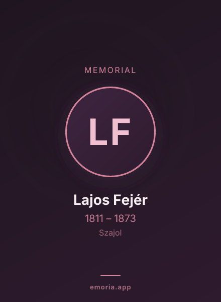 Memorial portrait of Lajos Fejér