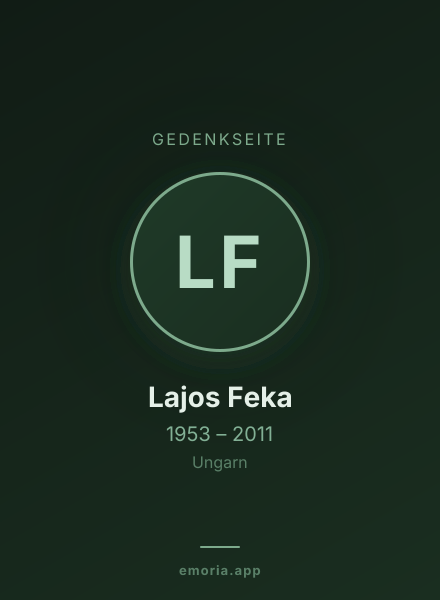 Gedenkportrait von Lajos Feka