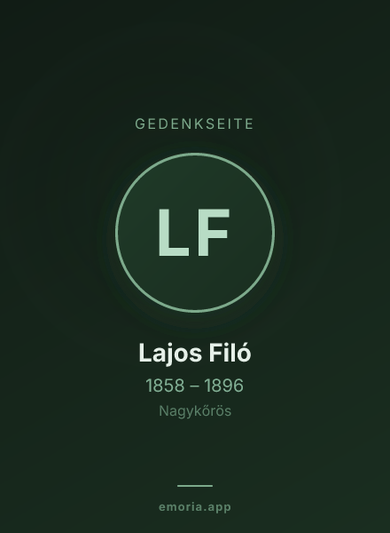 Gedenkportrait von Lajos Filó