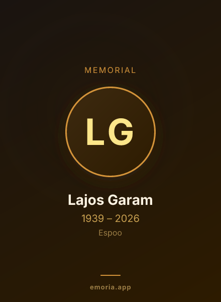 Memorial portrait of Lajos Garam