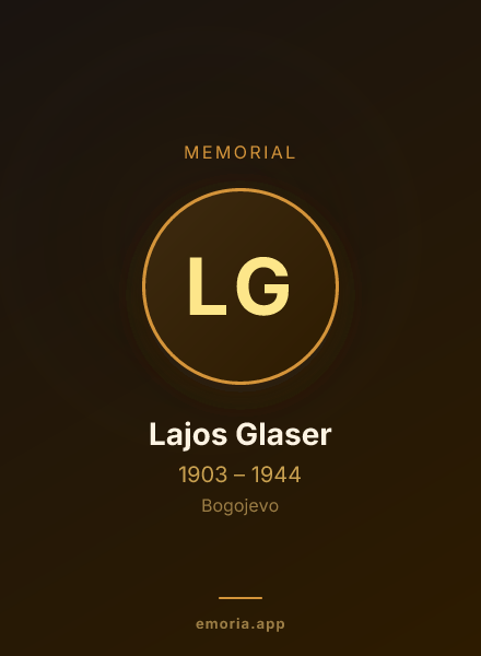 Memorial portrait of Lajos Glaser