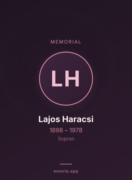 Memorial portrait of Lajos Haracsi